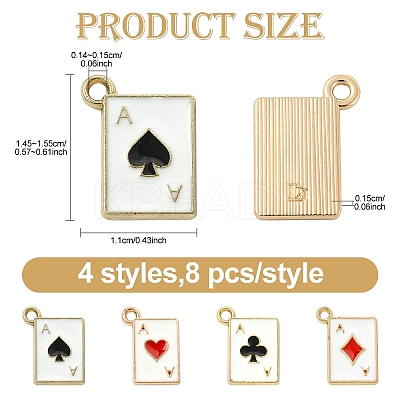 32Pcs 4 Styles Rack Plating Alloy Charms ENAM-YW0005-57-1