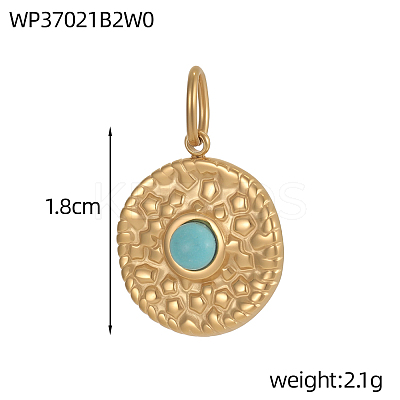 304 Stainless Steel & Natural & Synthetic Gemstone Beaded Pendants STAS-OY010-26G-1