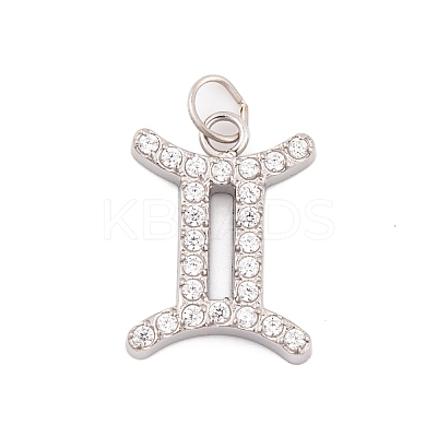 316 Stainless Steel Micro Pave Cubic Zirconia Pendants STAS-K284-01I-P-1