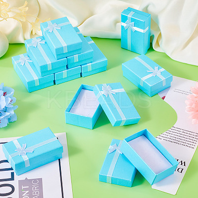 Rectangle Paper Jewelry Storage Gift Boxes with Bowknot LS-CON-TAC0014-09B-1