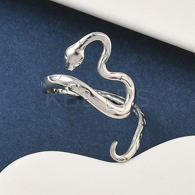 304 Stainless Steel Open Cuff Rings for Women RJEW-A079-06B-P-1