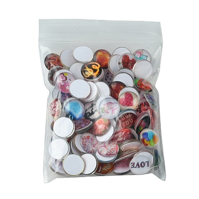 Valentine's Day Theme Flatback Glass Cabochons GGLA-N005-12mm-02-1