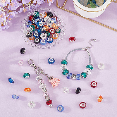 80Pcs 8 Colors Handmade Glass European Beads GLAA-PA0001-03-1