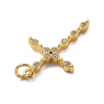 Real 18K Gold Plated Brass Micro Pave Cubic Zirconia Pendants KK-L209-101G-02-1