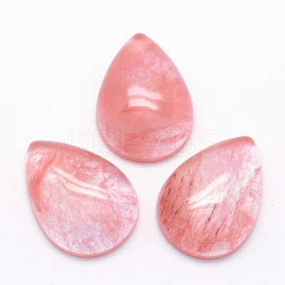 Watermelon Stone Glass Cabochons X-G-E491-B-11-1