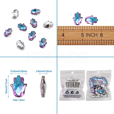 K9 Glass Rhinestone Pendants X-GLAA-TA001-008-1