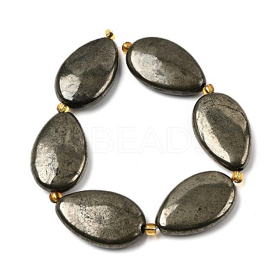 Natural Pyrite Beads Strands G-Z131-B01-02-1