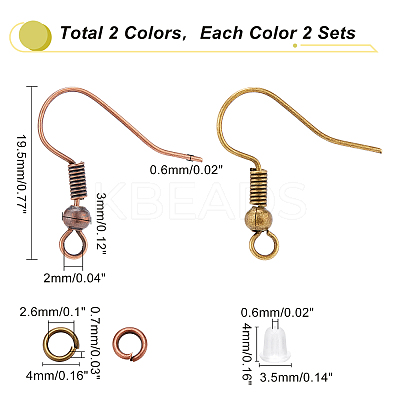 400Pcs 2 Colors Iron Earring Hooks DIY-PH0009-58-1