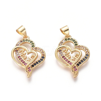 Golden Plated Brass Pendants ZIRC-L087-003G-1
