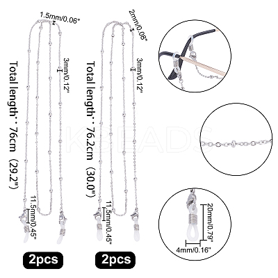 304 Stainless Stee Eyeglasses Chains AJEW-UN0001-008P-1