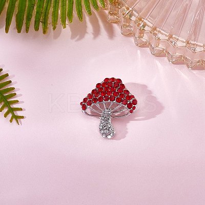Cubic Zirconia Mushroom Brooch JBR102H-1