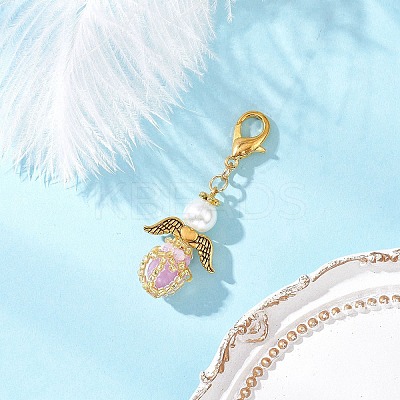 Luminous Acrylic & Handmade Glass Seed Beaded Pendants Decorations HJEW-MZ00379-01-1