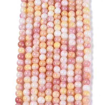 Ombre Effect Opaque Crackle Glass Beads Strands GLAA-Q106-01A-A15-1