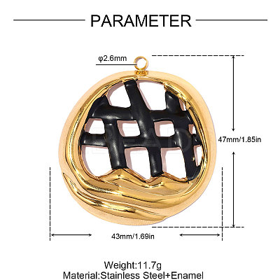 304 Stainless Steel Pendants STAS-OY012-75G-1