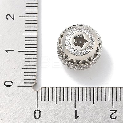 Rack Plating Brass Micro Pave Cubic Zirconia Beads KK-L224-031P-1