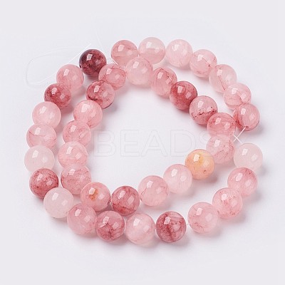 Natural Colorful Green Jade Beads Strands X-G-G757-02-12mm-1