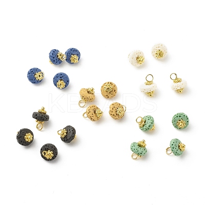 Natural & Dyed Lava Rock Charms PALLOY-JF01145-1