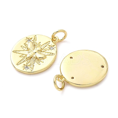 Brass Micro Pave Clear Cubic Zirconia Pendants KK-Z120-60B-G-1