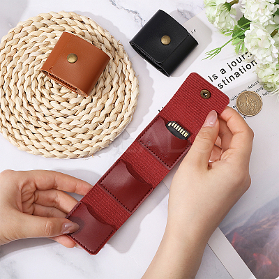 3Pcs 3 Colors PU Leather Card Case AJEW-FH0005-57-1