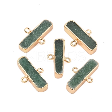 Natural Green Aventurine Connector Charms G-N344-05B-1