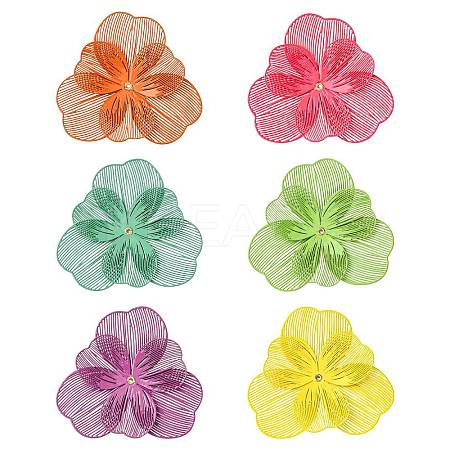 12Pcs 6 Colors 430 Stainless Steel Bead Caps STAS-CJ0002-54-1