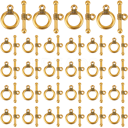 120Pcs Tibetan Style Alloy Toggle Clasps FIND-SP0001-21AG-1
