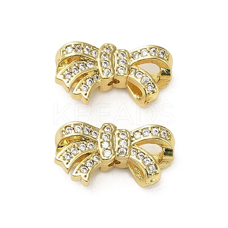 Brass Micro Pave Cubic Zirconia Beads KK-B142-12G-1