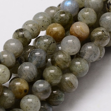 Natural Labradorite Round Beads Strands G-E329-6mm-48-1