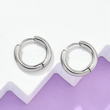 Tarnish Resistant 304 Stainless Steel Huggie Hoop Earrings LS-EJEW-F111B-16mm-P-1
