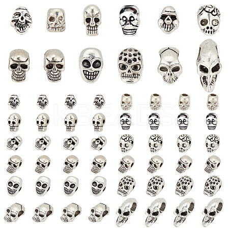 96Pcs 12 Style Tibetan Style Alloy Beads FIND-AR0004-02-1