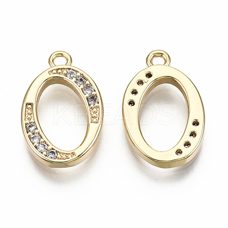 Brass Micro Pave Clear Cubic Zirconia Pendants X-KK-S360-053O-NF-1