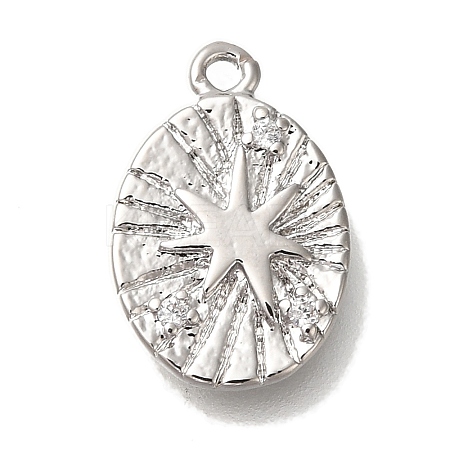 Brass Micro Pave Cubic Zirconia Pendants KK-U038-20P-1