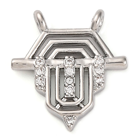 Brass Micro Pave Cubic Zirconia Pendants KK-K339-10A-02-1