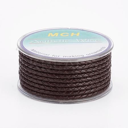 Eco-Friendly Braided Leather Cord OCOR-L035-3mm-E15-1