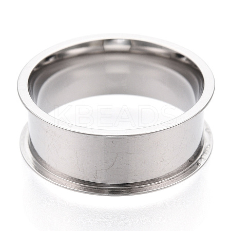 201 Stainless Steel Grooved Finger Ring Settings STAS-WH0047-8mm-23S-1