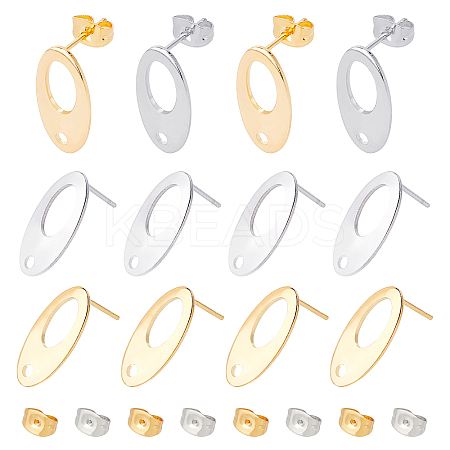 304 Stainless Steel Stud Earring Findings STAS-UN0015-40-1