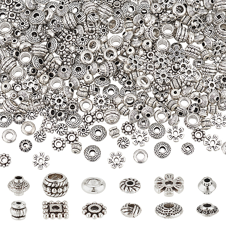 360Pcs 12 Styles Tibetan Style Alloy Spacer Beads FIND-PH0023-79AS-1