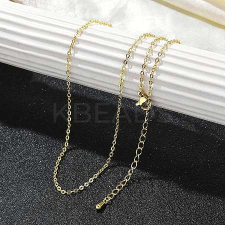 Rack Plating Brass Cable Chain Necklaces for Women NJEW-H049-03G-1