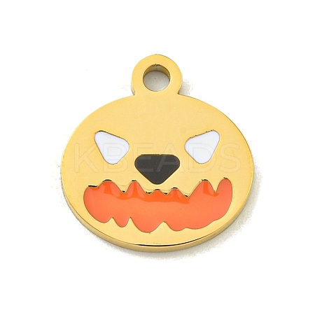 Halloween Theme Ion Plating(IP) 304 Stainless Steel Enamel Charms STAS-M011-03D-1