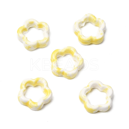 Flower Hollow Glazed Porcelain Bead Frame PORC-A034-09E-1