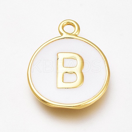 Brass Enamel Pendants KK-H103-01B-G-1