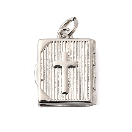 Book with Cross Brass Pendants KK-I364-49P-1