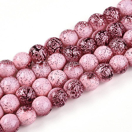 Transparent Baking Paint Glass Beads Strands DGLA-N009-10mm-03-1
