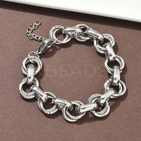 304 Stainless Steel Rolo Chain Bracelets for Women BJEW-S176-01P-A-1