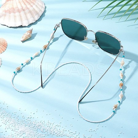 Glass Seed Beaded Eyeglasses Chains AJEW-TA00036-1