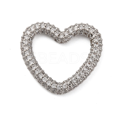 Rack Plating Brass Micro Pave Clear Cubic Zirconia Linking Rings KK-Z070-12P-02-1
