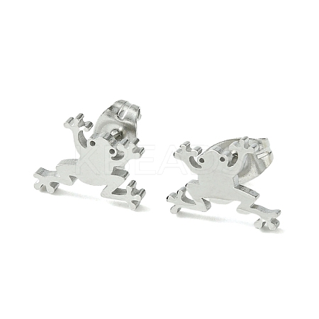 Non-Tarnish Cute Little Animal Theme 304 Stainless Steel Stud Earrings LS-EJEW-B041-02H-P-1
