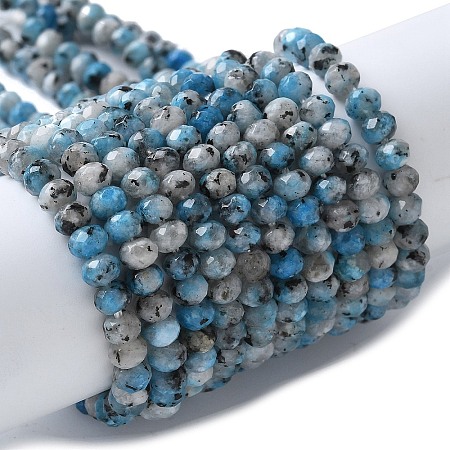 Dyed Natural Sesame Jasper Rondelle Beads Strands G-E316-2x4mm-A01-1