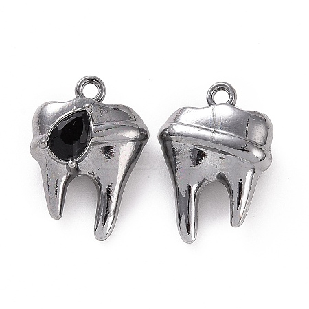 Rack Plating Alloy Glass Pendants FIND-I037-08B-02-1