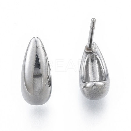Non-Tarnish 304 Stainless Steel Teardrop Stud Earrings for Women LS-EJEW-N052-01P-1